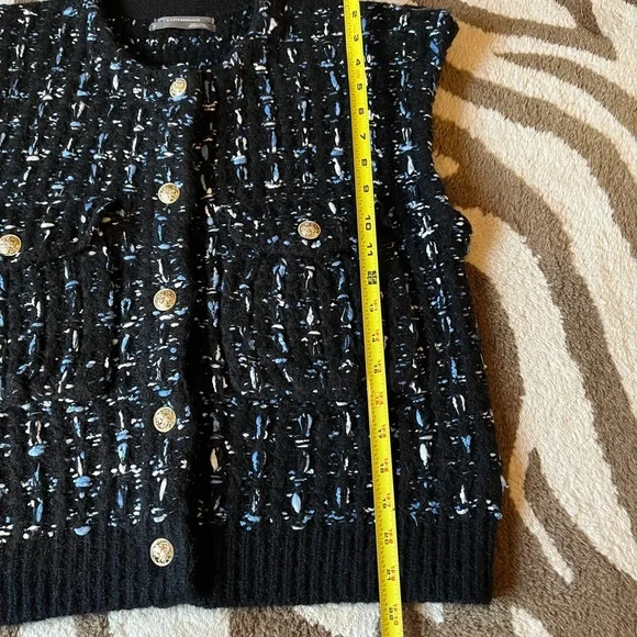 Anthropologie Maeve Button Front Tweed Sweater Vest - Picture 9 of 12